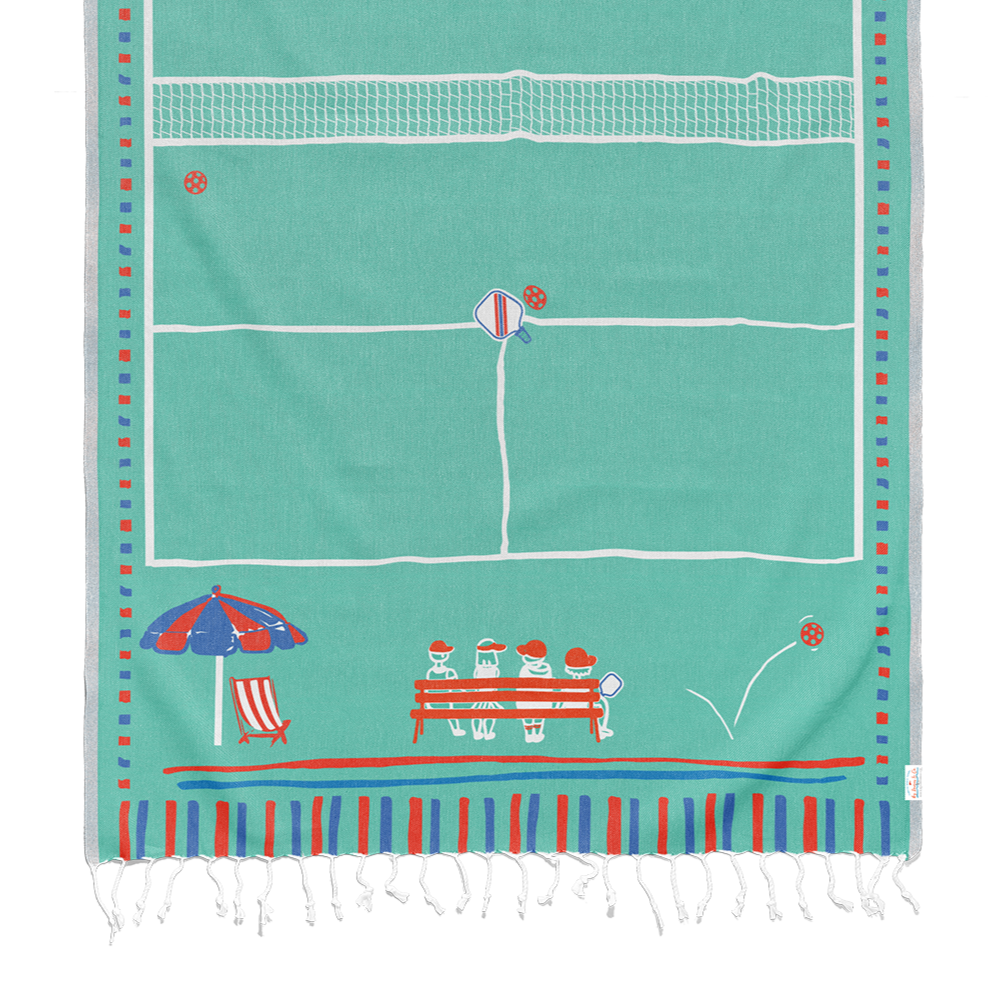 Bottom of Pickleball Turkish Beach Towel