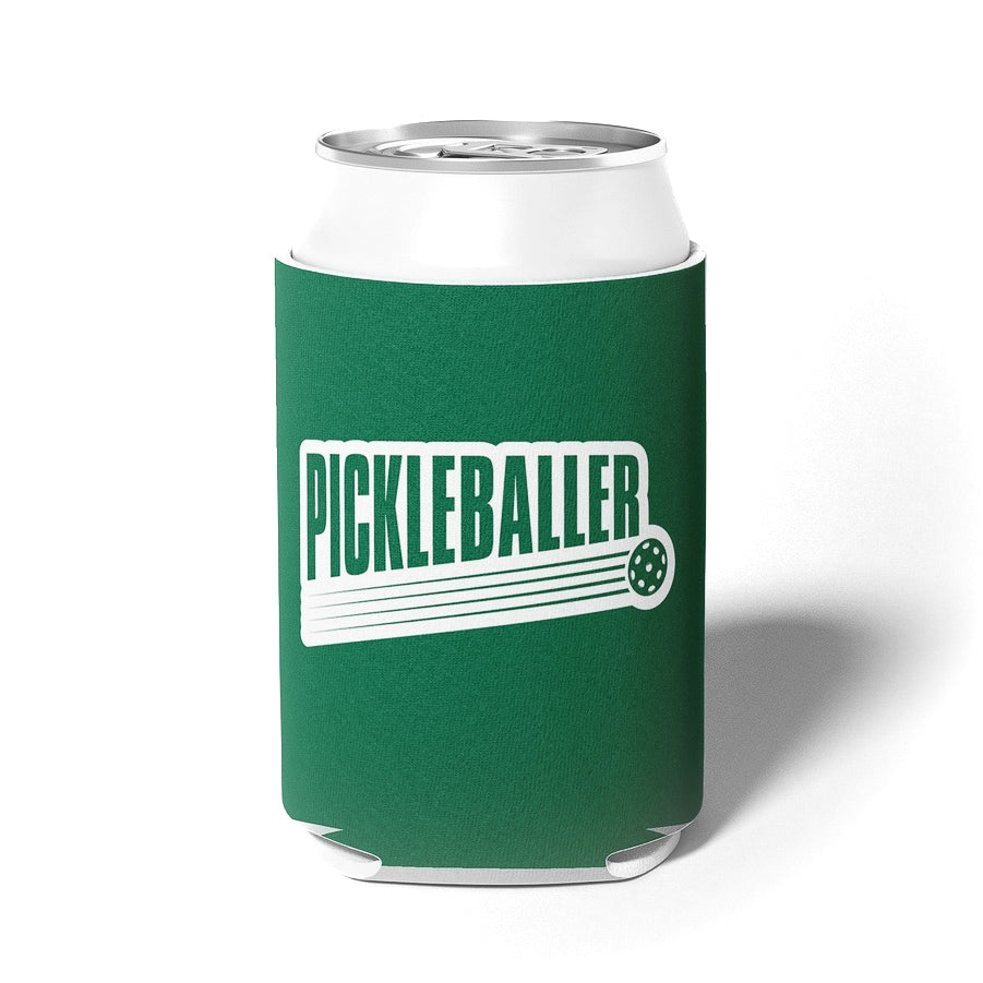 Green drink coozie that says Pickleballer on it