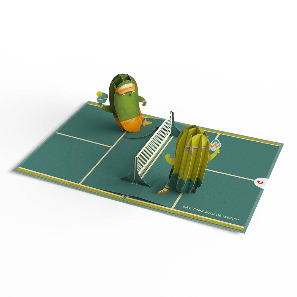 Top view of 3D Pickleball Birthday Card