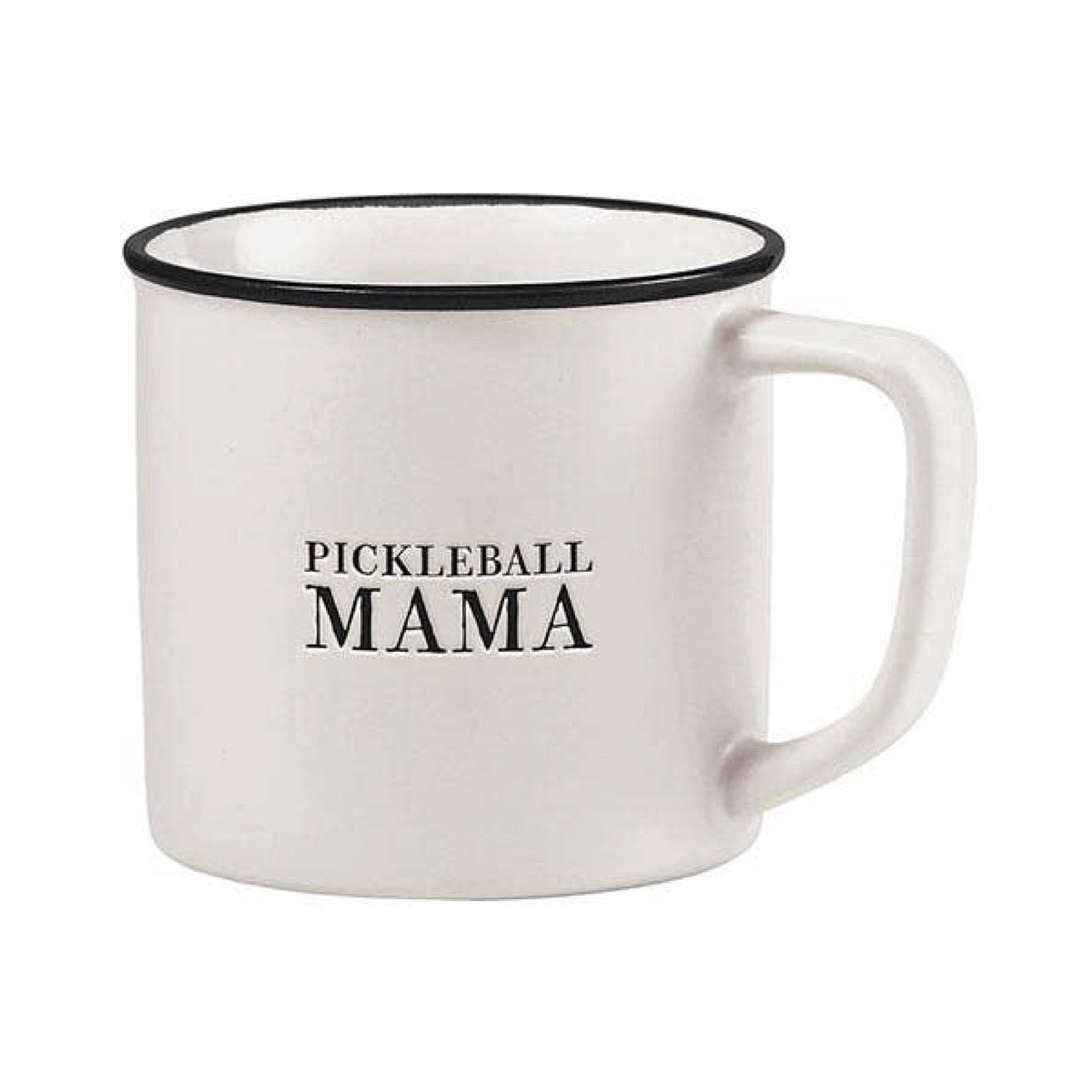 Stoneware coffee mug that says Pickleball Mama on it