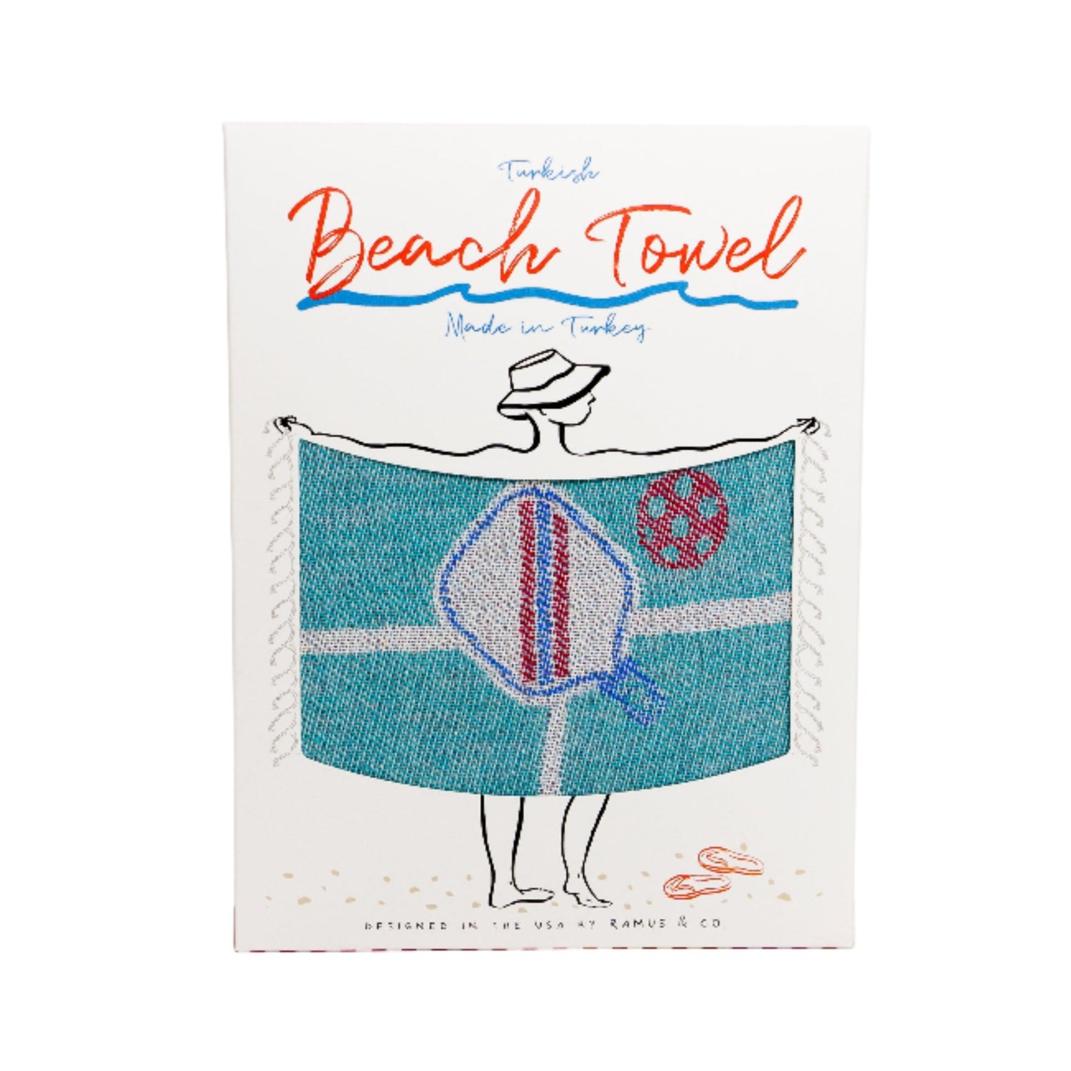 Front of Turkish Pickleball Beach Towel box