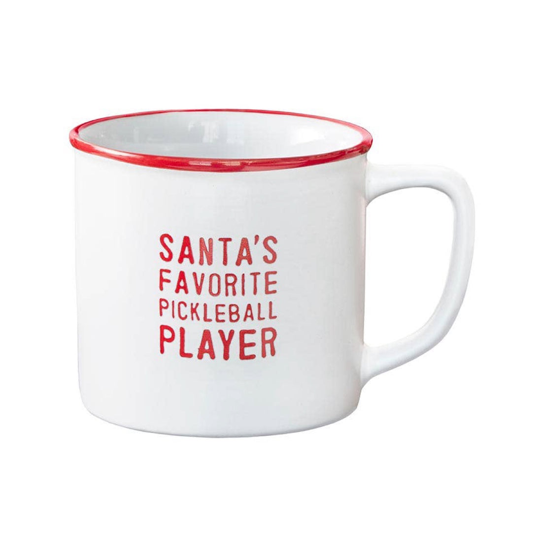 Ceramic coffee mug that says Santa&