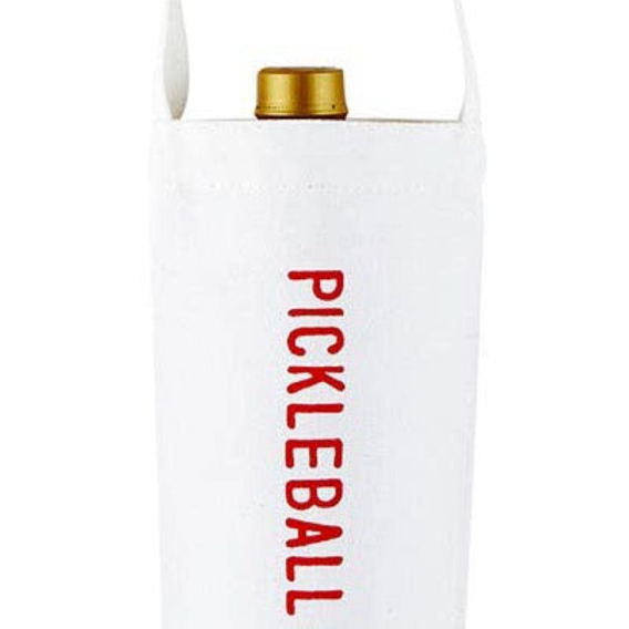 Top of wine gift bag that says Pickleball Party on it