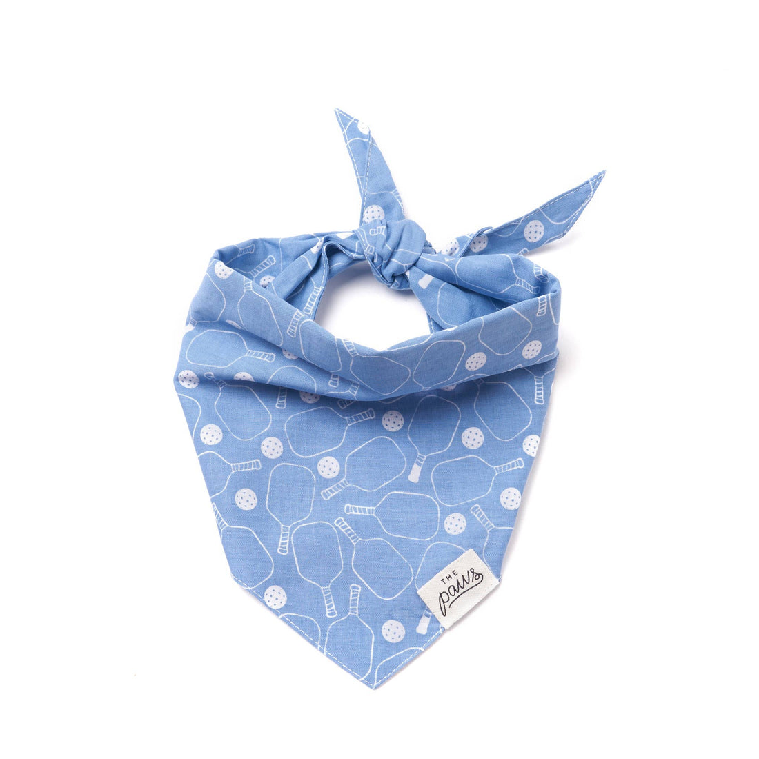 Light blue pickleball-themed dog bandana